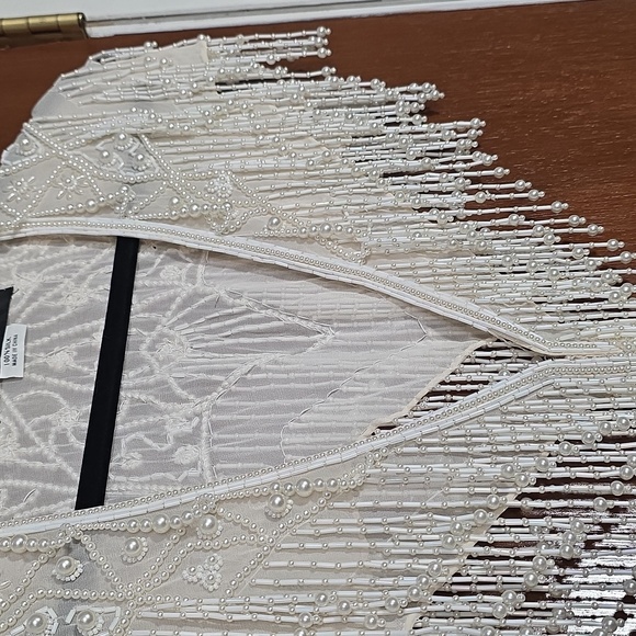 David Howard Silk Beaded Fringe Shawl - Picture 4 of 7